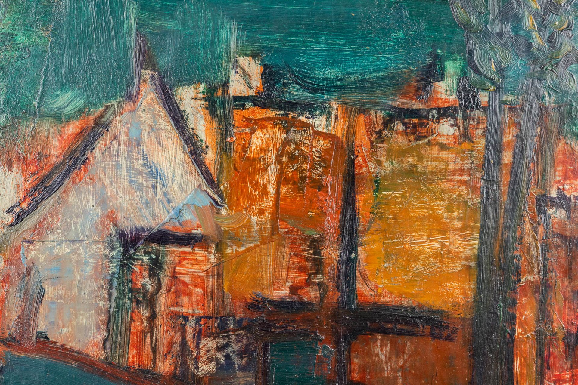 Arthur LAMBRECHT (1904-1983) 'Expressionist Village View' (76 x 56cm) - Image 6 of 7