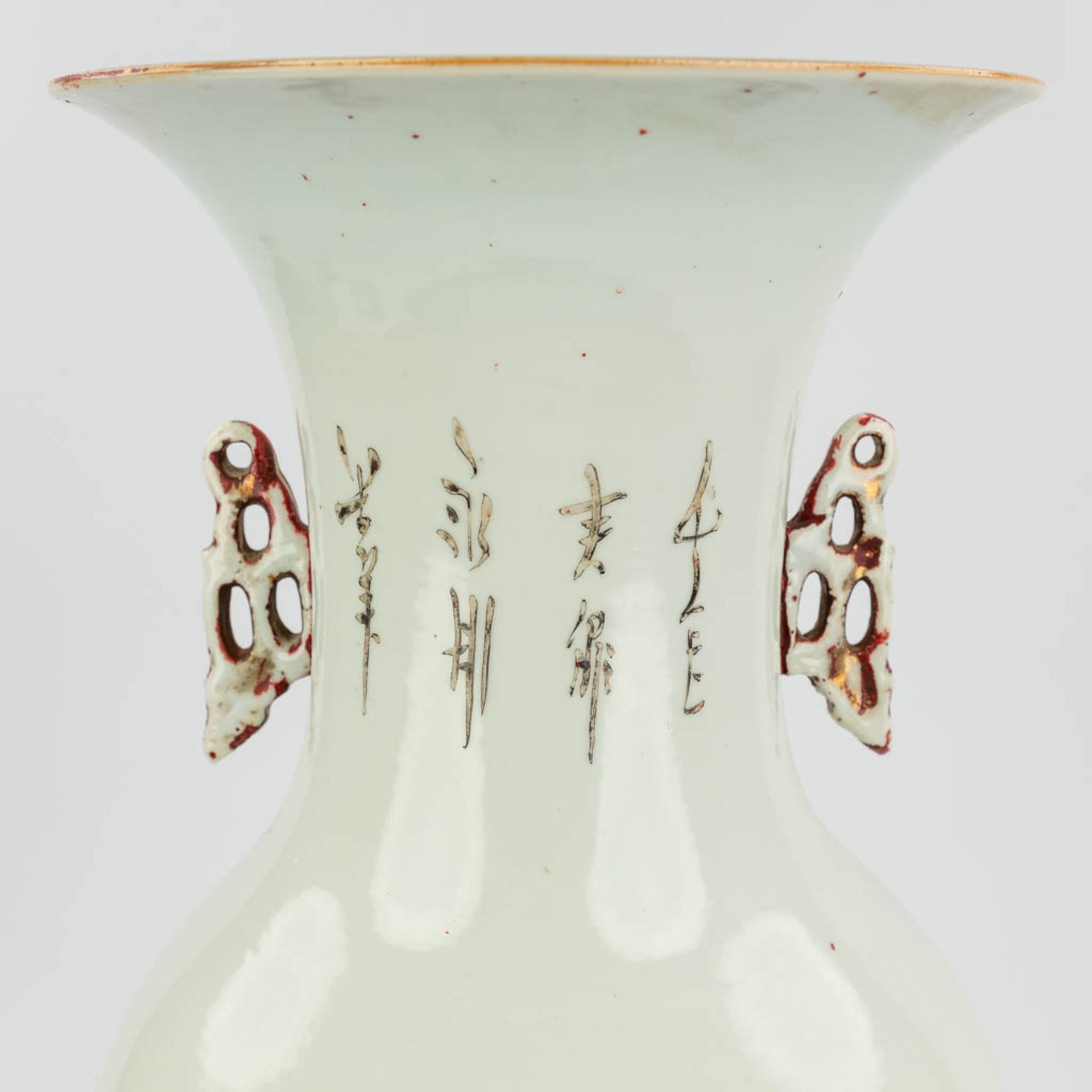 A Chinese vase decorated with ladies in the garden. 19th/20th C. (58 x 23 cm) - Image 6 of 13