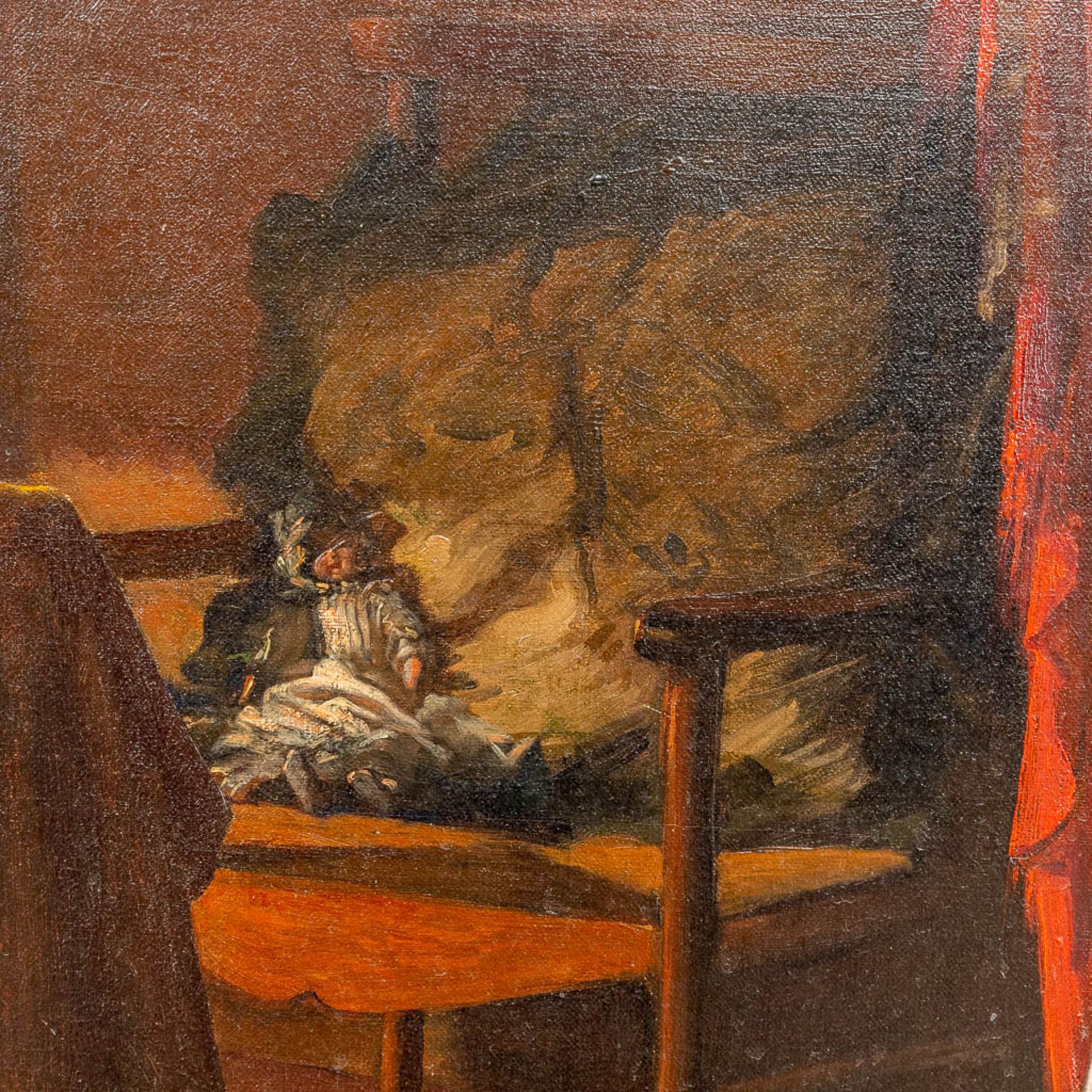 Charles VAN HAVERMAET (XIX-XX) 'Mourning' oil on canvas. (162 x 110cm) - Bild 8 aus 12