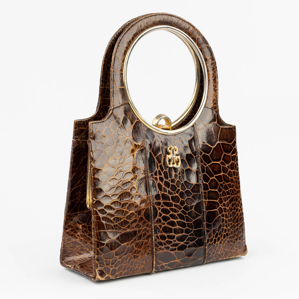 A mid-C. 'Sac Tortue' handbag made of tortoise/turtleÊleather. (23,5 x 31,5cm) - Image 9 of 16