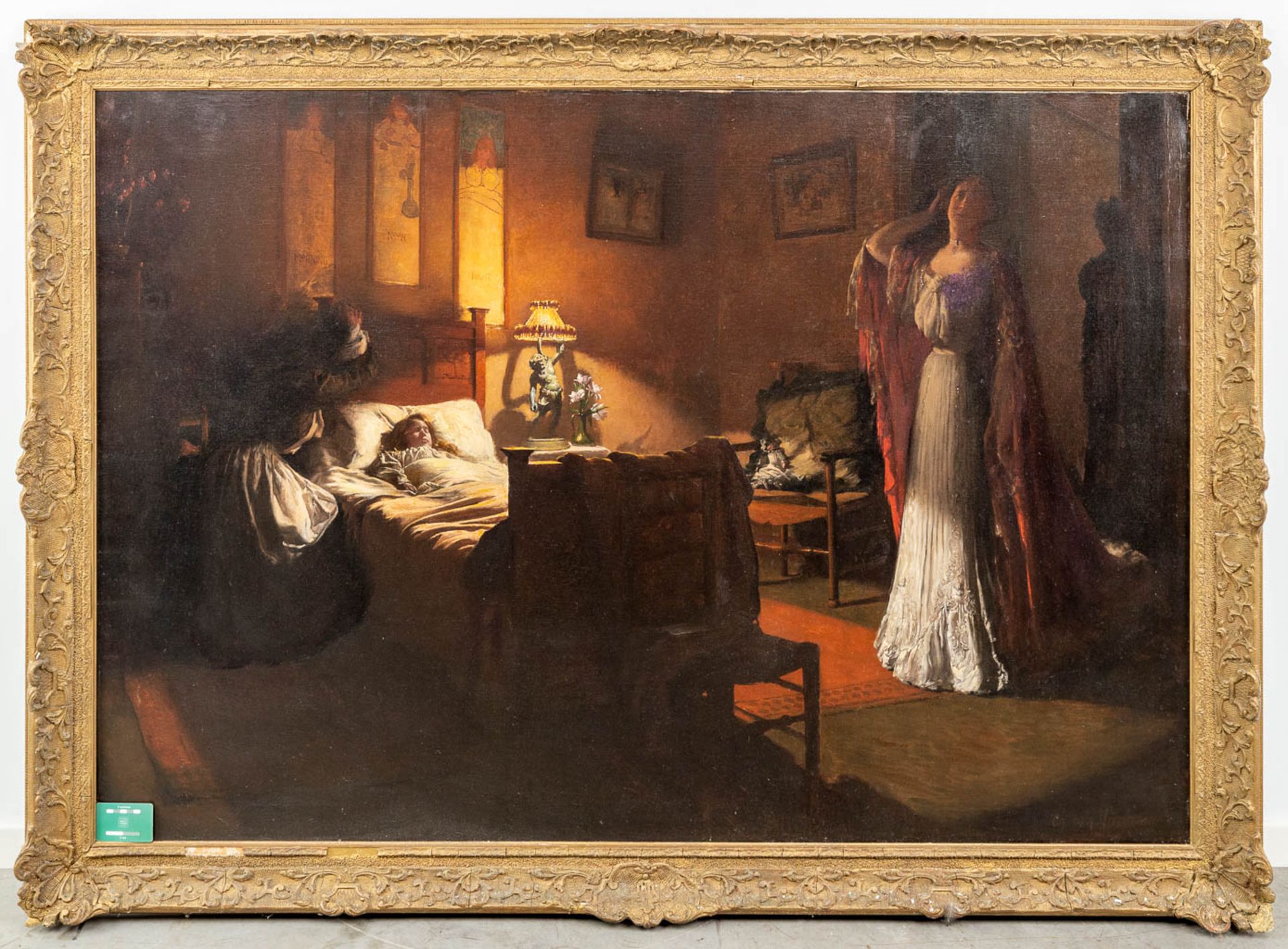 Charles VAN HAVERMAET (XIX-XX) 'Mourning' oil on canvas. (162 x 110cm) - Bild 4 aus 12