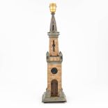 A table lamp in the shape of a castle tower (15 x 15 x 60cm)