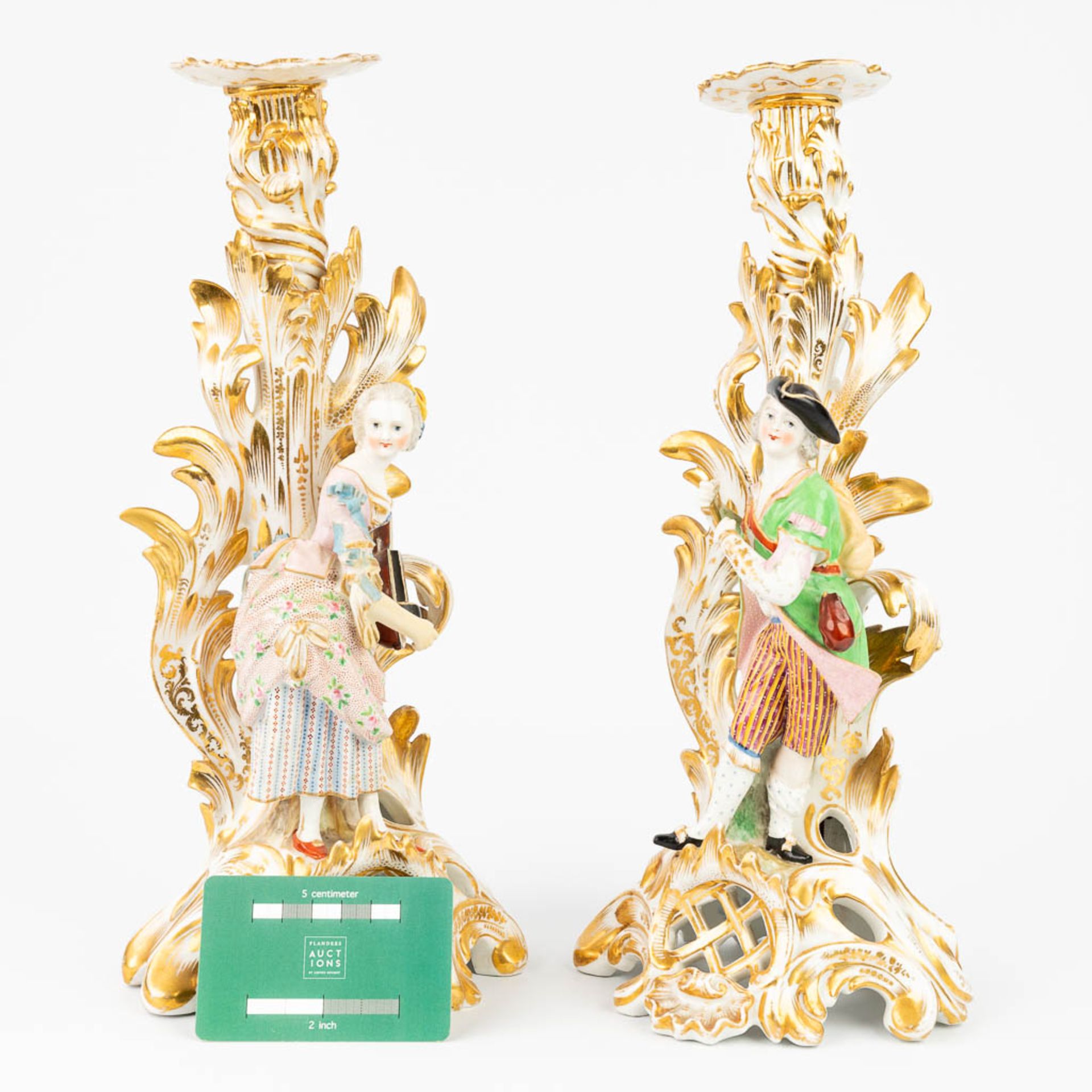JACOB-PETIT (1796-1868) A pair of candlesticks made of porcelain (13 x 14 x 34cm) - Image 9 of 15