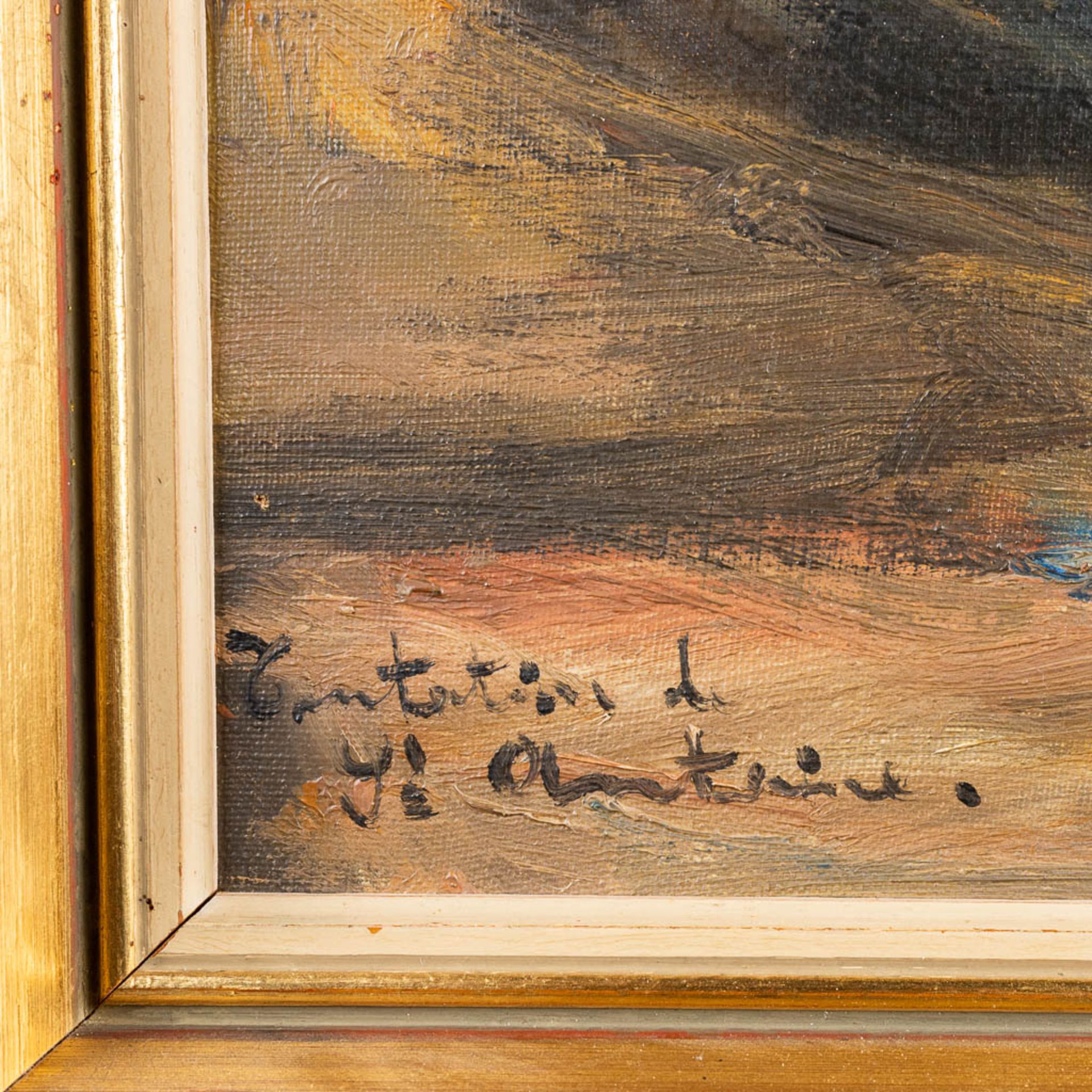 ArmandÊJAMAR (1870-1946) 'Tentation De Antoine' oil on canvas. 1949. (45 x 37cm) - Image 6 of 8