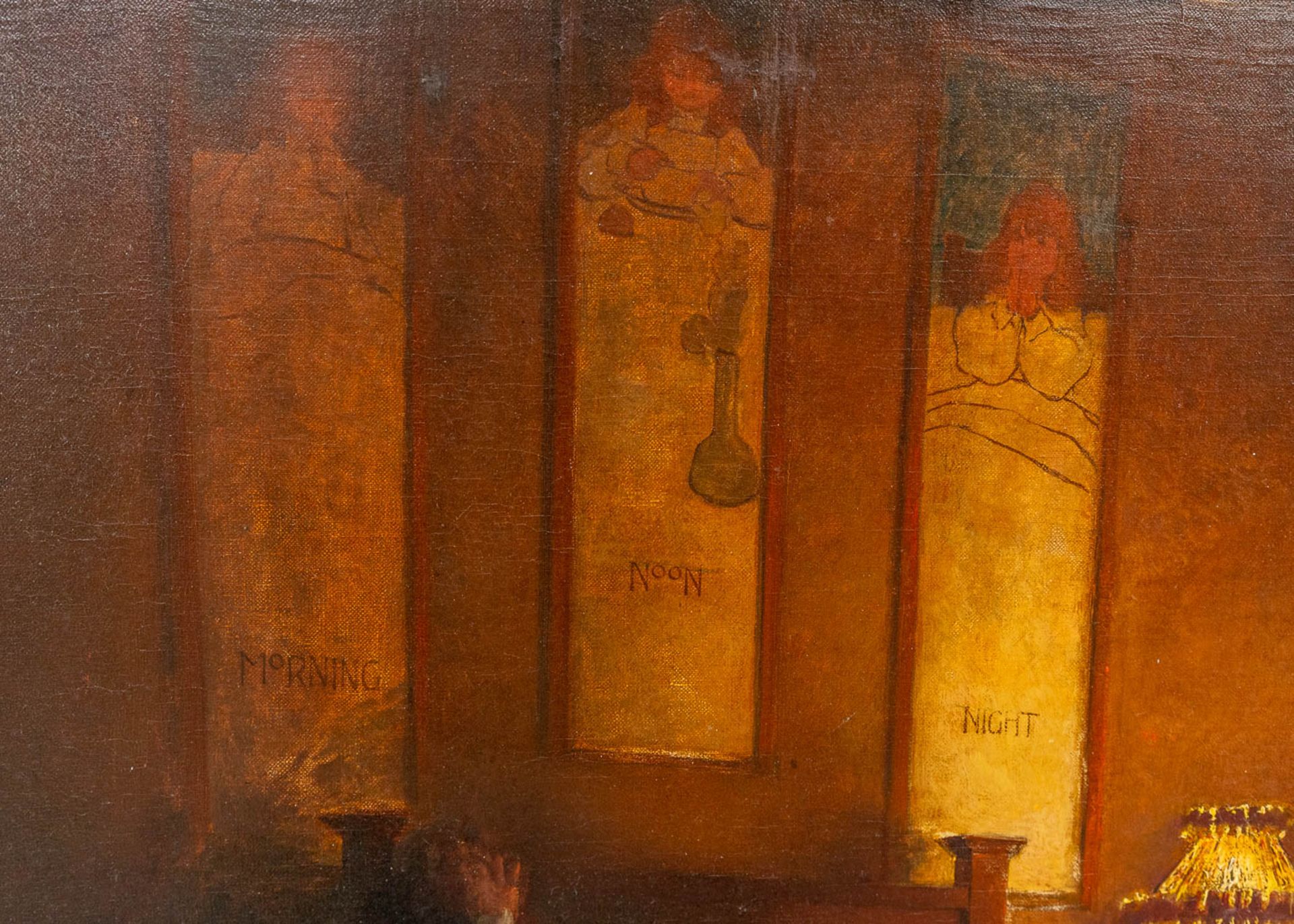 Charles VAN HAVERMAET (XIX-XX) 'Mourning' oil on canvas. (162 x 110cm) - Bild 5 aus 12
