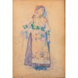 Emile VERMEERSCH (1870-1952) 'DrawingÊof a lady' watercolor on paper. (53 x 77cm)