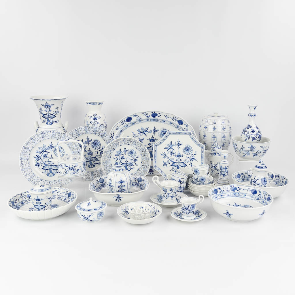 Meissen Zwiebelmunster, a large collection of Items accessories and parts of a dinner serviceÊmade o