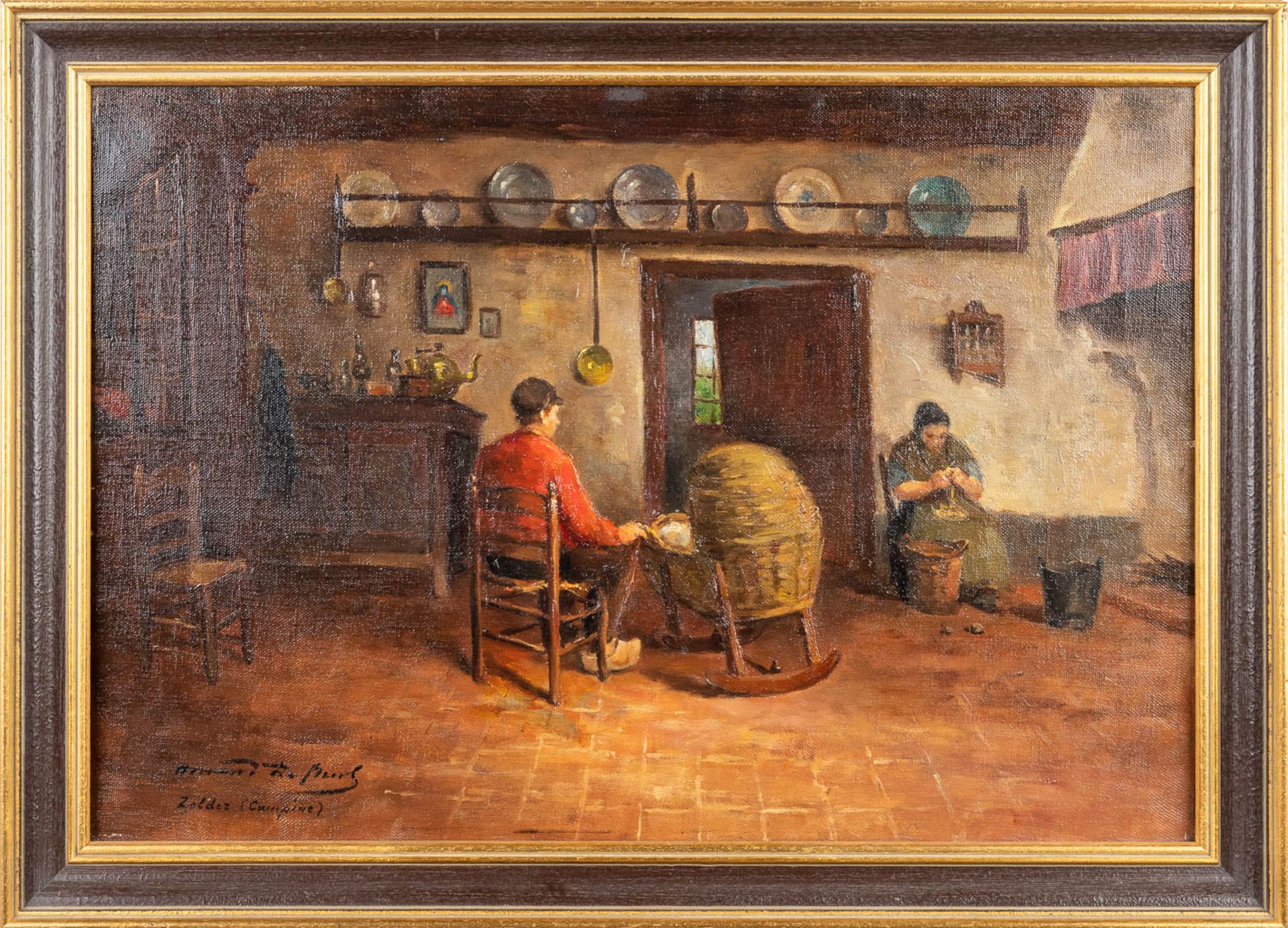 Armand DE BEUL (1874-1953) 'Zolder' an Interior ViewÊpainting, oil on canvas. (56 x 38cm) - Image 5 of 9