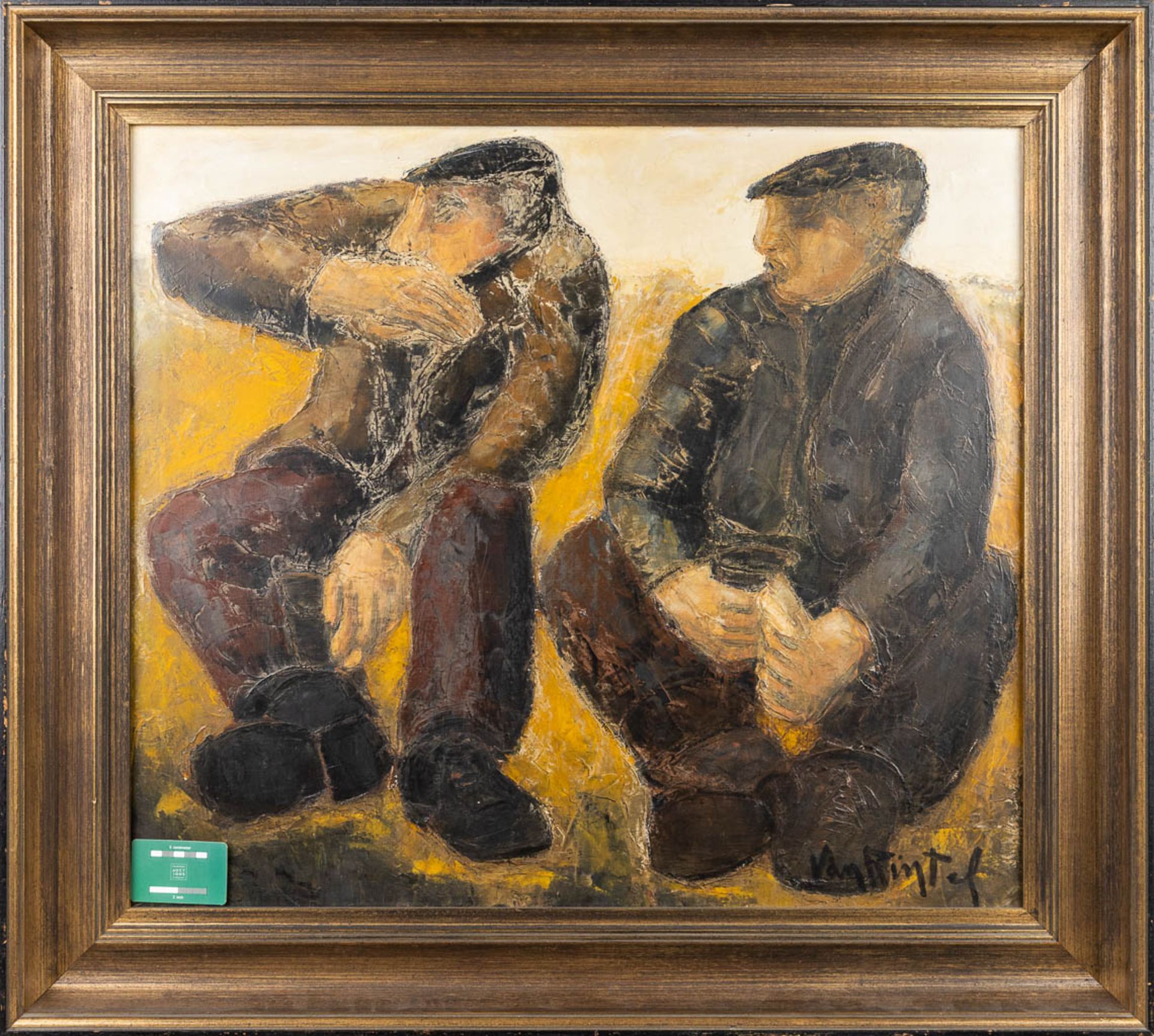 ThŽo VAN RINTEL (1936) 'Two Farmers' oil on canvas. (80 x 70cm) - Image 7 of 9