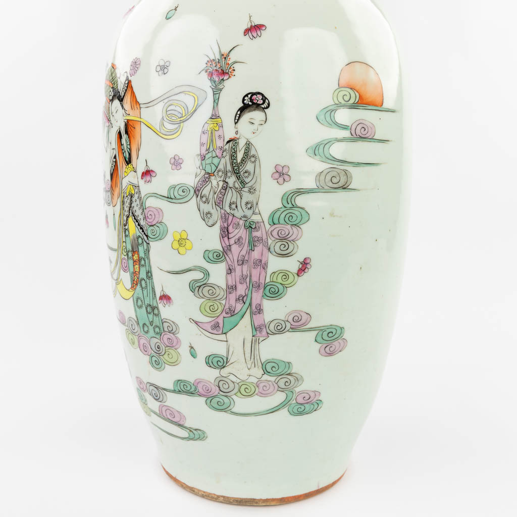 A Chinese vase made of porcelain and decorated with ladies. (57 x 24 cm) - Image 13 of 15