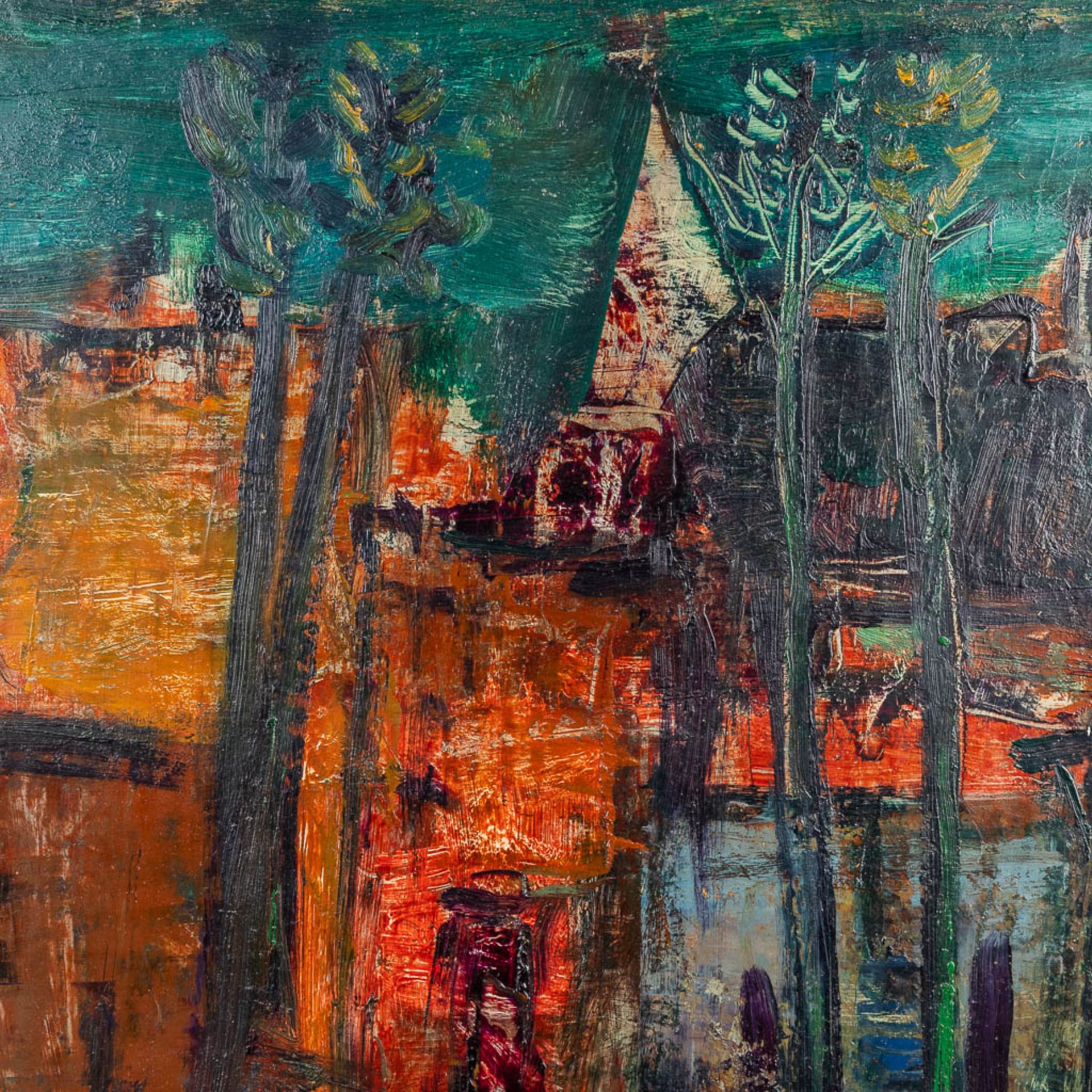 Arthur LAMBRECHT (1904-1983) 'Expressionist Village View' (76 x 56cm) - Image 3 of 7