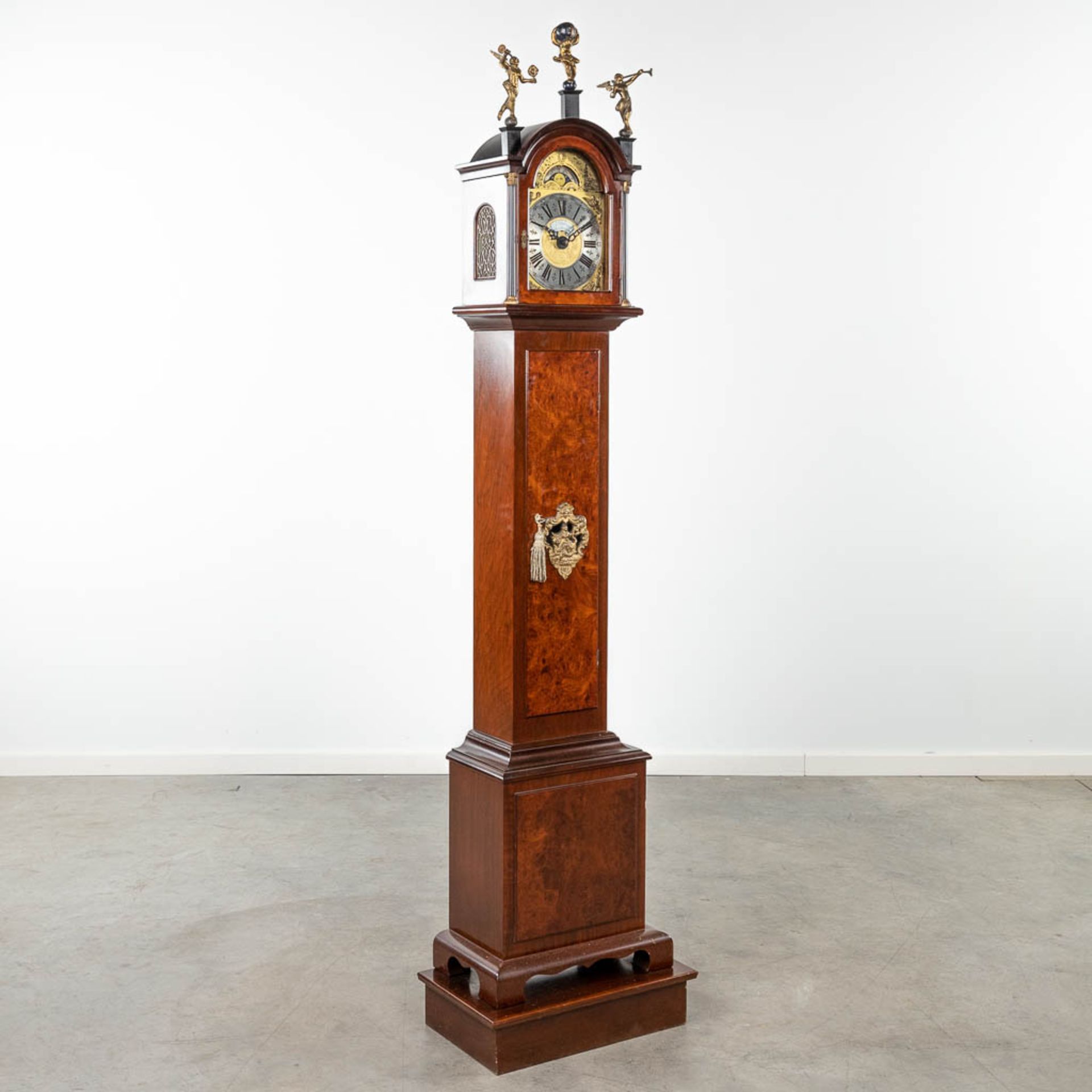 A standing clock, marked J.M. Verbrugge, Amsterdam. (28 x 47 x 192cm) - Image 4 of 12