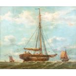 Auguste Henri MUSIN (1852-1923) 'Marine' a painting, oil on panel. (48 x 58cm)