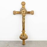 an antique crucifix made of copper. Circa 1900. (39 x 79cm)