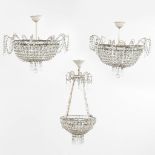 A collection of 3 chandeliers made of metal and glass 'Sac-ˆ-Perles' (50 x 58cm)