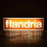 A vintage advertising sign for 'Flandria' bicylces. 20th C. (17 x 100 x 30cm)