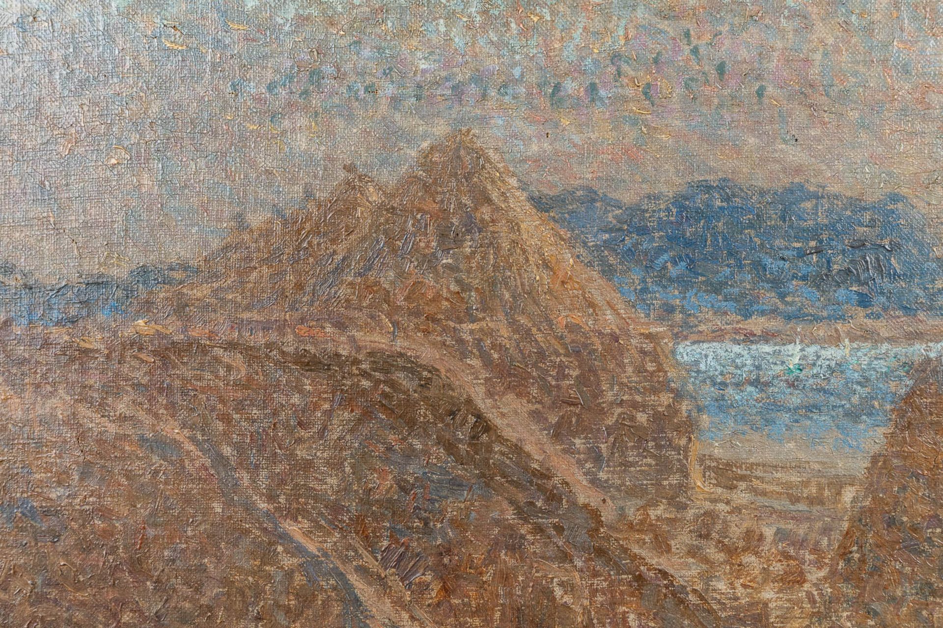 Modest HUYS (1874/75-1932) 'View of the Leie with haystacks' oil on canvas. (43 x 30cm) - Bild 8 aus 10