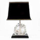 Goebel, a table lamp with swan made of crystal. (46cm)