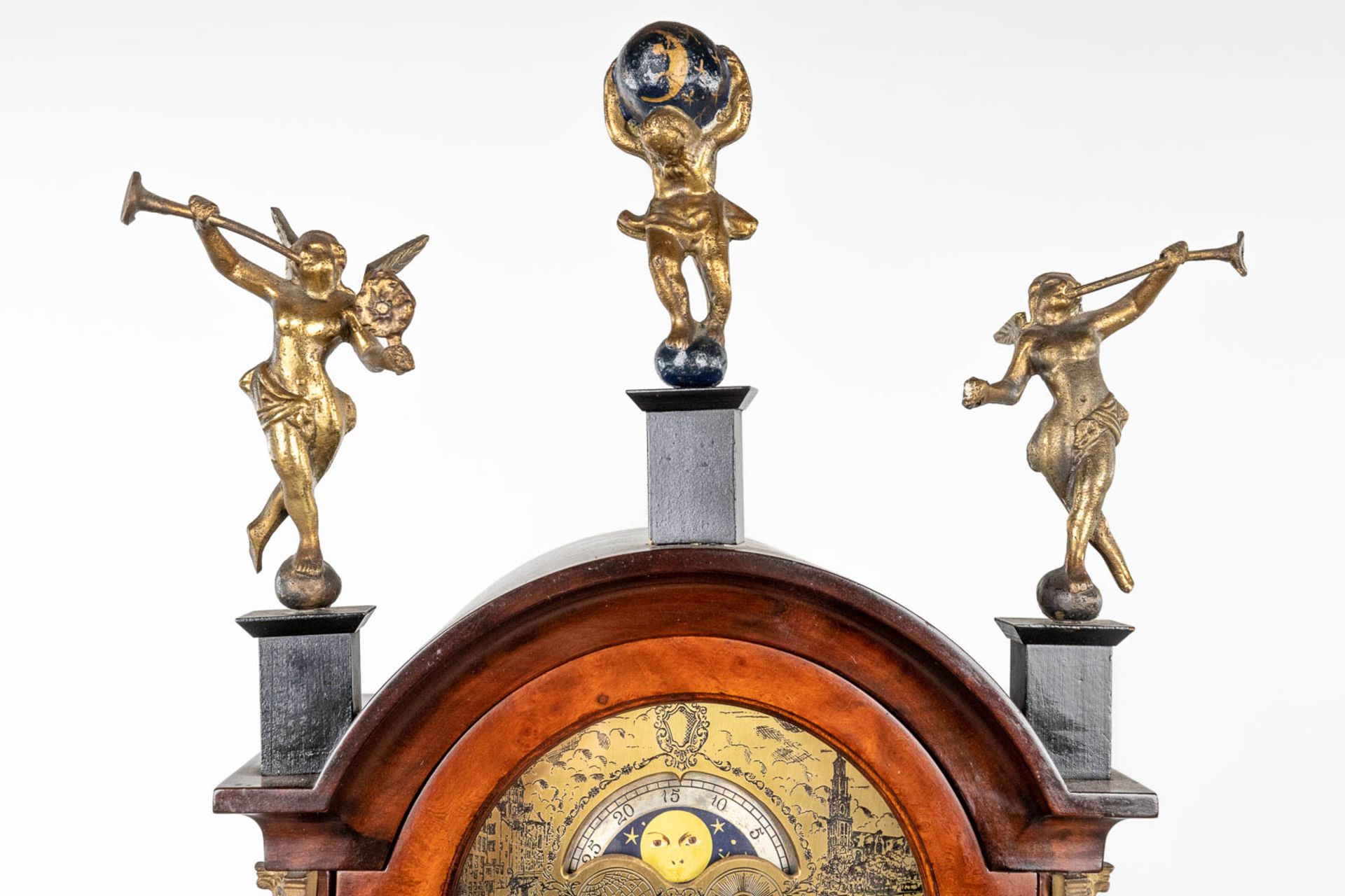 A standing clock, marked J.M. Verbrugge, Amsterdam. (28 x 47 x 192cm) - Image 5 of 12