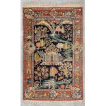 A figurative Oriental hand-made carpet. (206 x 134 cm)