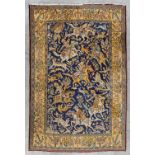 A figurative OrientalÊhand-made carpet 'Hunting Scene'. Kashmir. (203 x 137 cm)