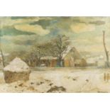 Alfons DE CUYPER (1887-1950) 'Snow Landscape' a painting, oil on canvas. (100 x 70cm)