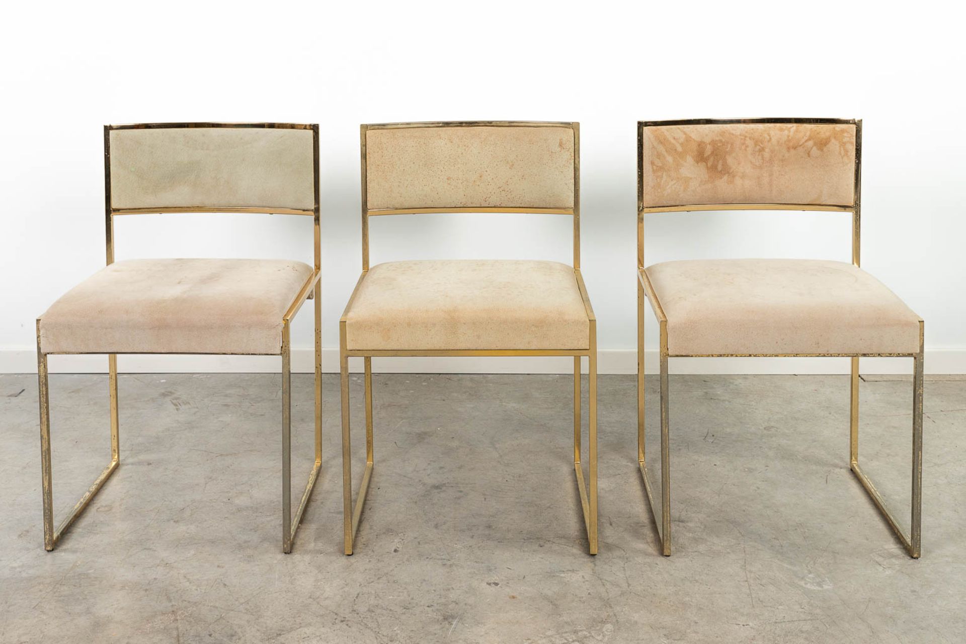 Willy RIZZO (1928-2013)ÊSet of 3 chairs, made of gold plated brass. Circa 1970. (49 x 48 x 78cm) - Image 8 of 14