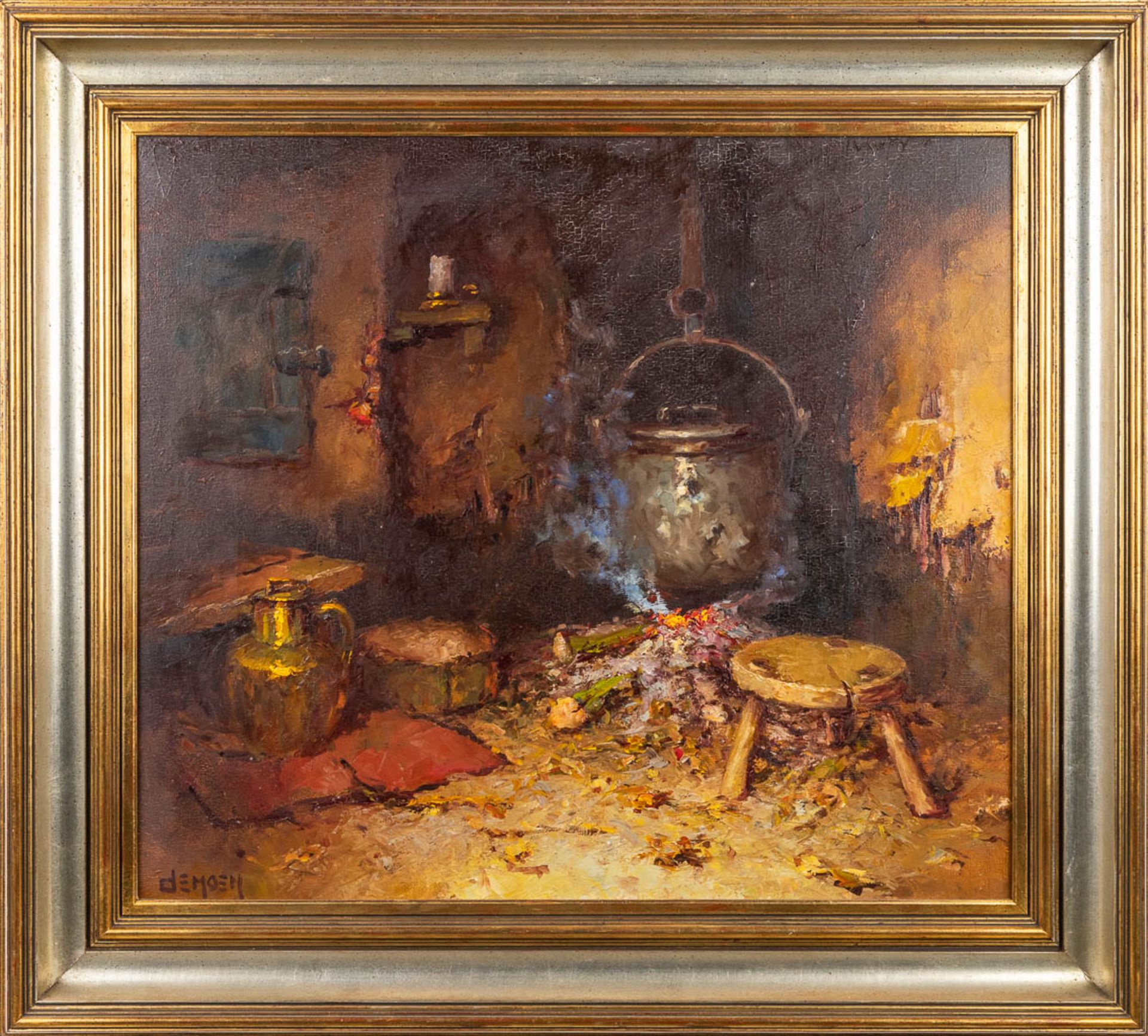 Albert DEMOEN (1916) 'The Fireplace' oil on canvas. (80 x 70cm) - Bild 4 aus 7