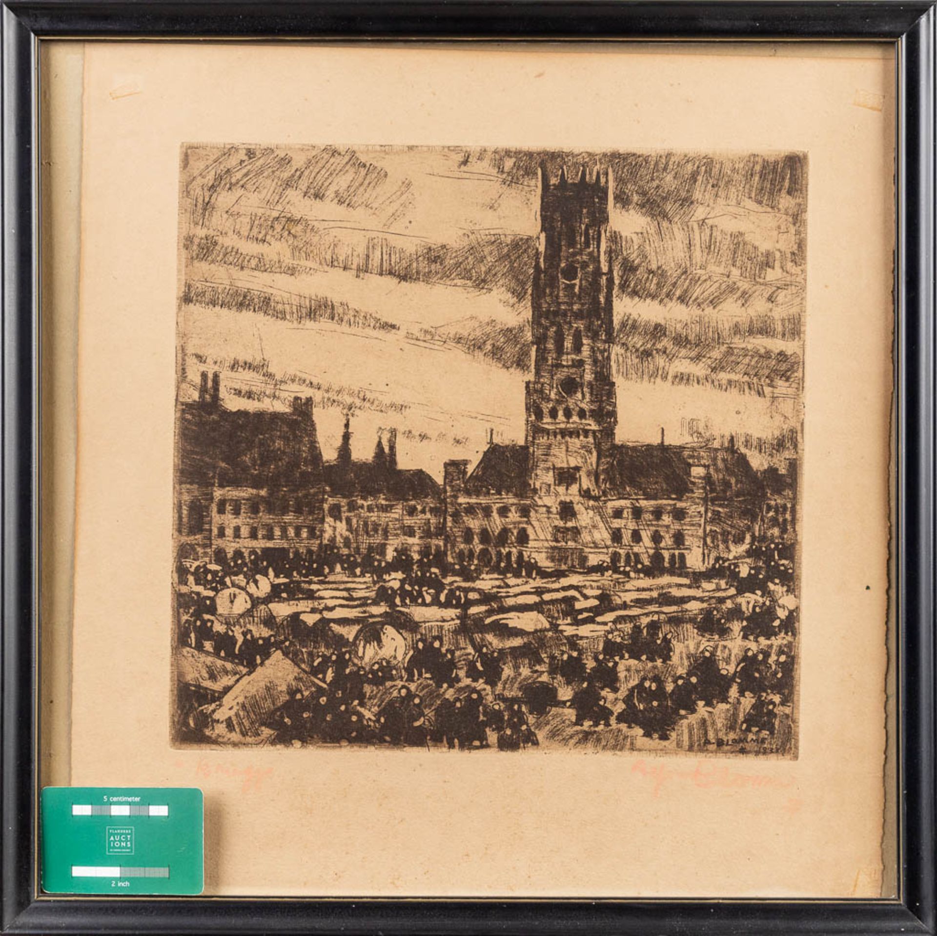 Alfons BLOMME (1889-1979) 'The Bruges Belfry & Kempen (35 x 35cm) - Bild 2 aus 12