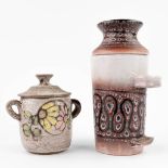 Vallauris, A. Roue andÊJean AUSTRUY (1910-2012), a pair of mid-C. glazed ceramic pots (23 x 11cm)