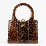 A mid-C. 'Sac Tortue' handbag made of tortoise/turtleÊleather. (23,5 x 31,5cm)