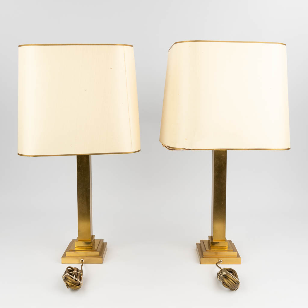 Belgo Chrome, a pair of metal table lamps. Circa 1980. (12,5 x 12,5 x 42cm) - Image 6 of 9