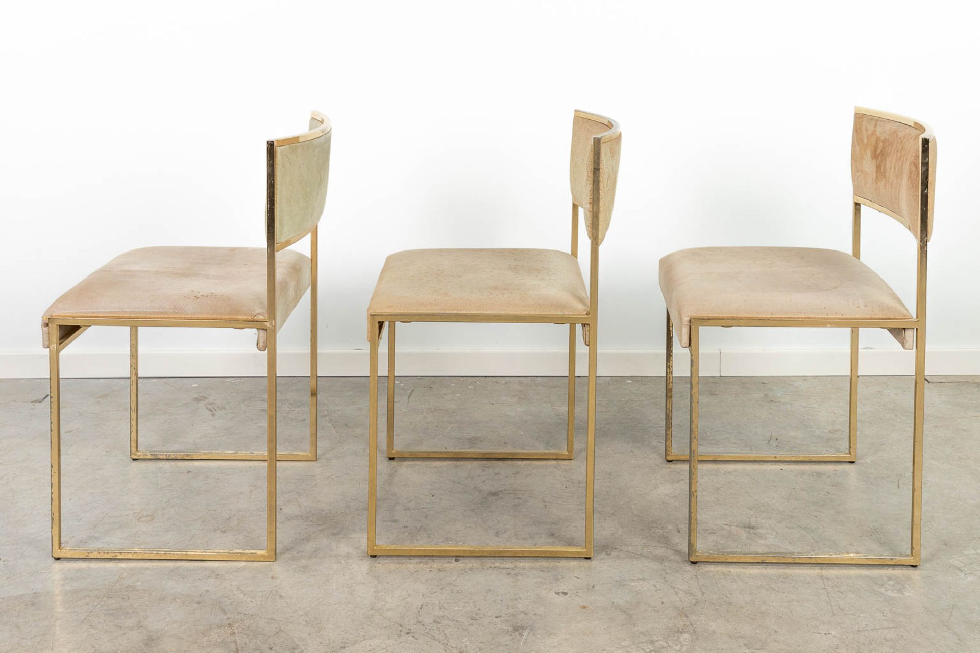 Willy RIZZO (1928-2013)ÊSet of 3 chairs, made of gold plated brass. Circa 1970. (49 x 48 x 78cm) - Image 4 of 14