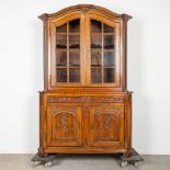 A 'Deux Corps' display cabinet, made of oak in Namur, Belgium. (48 x 162 x 255cm)
