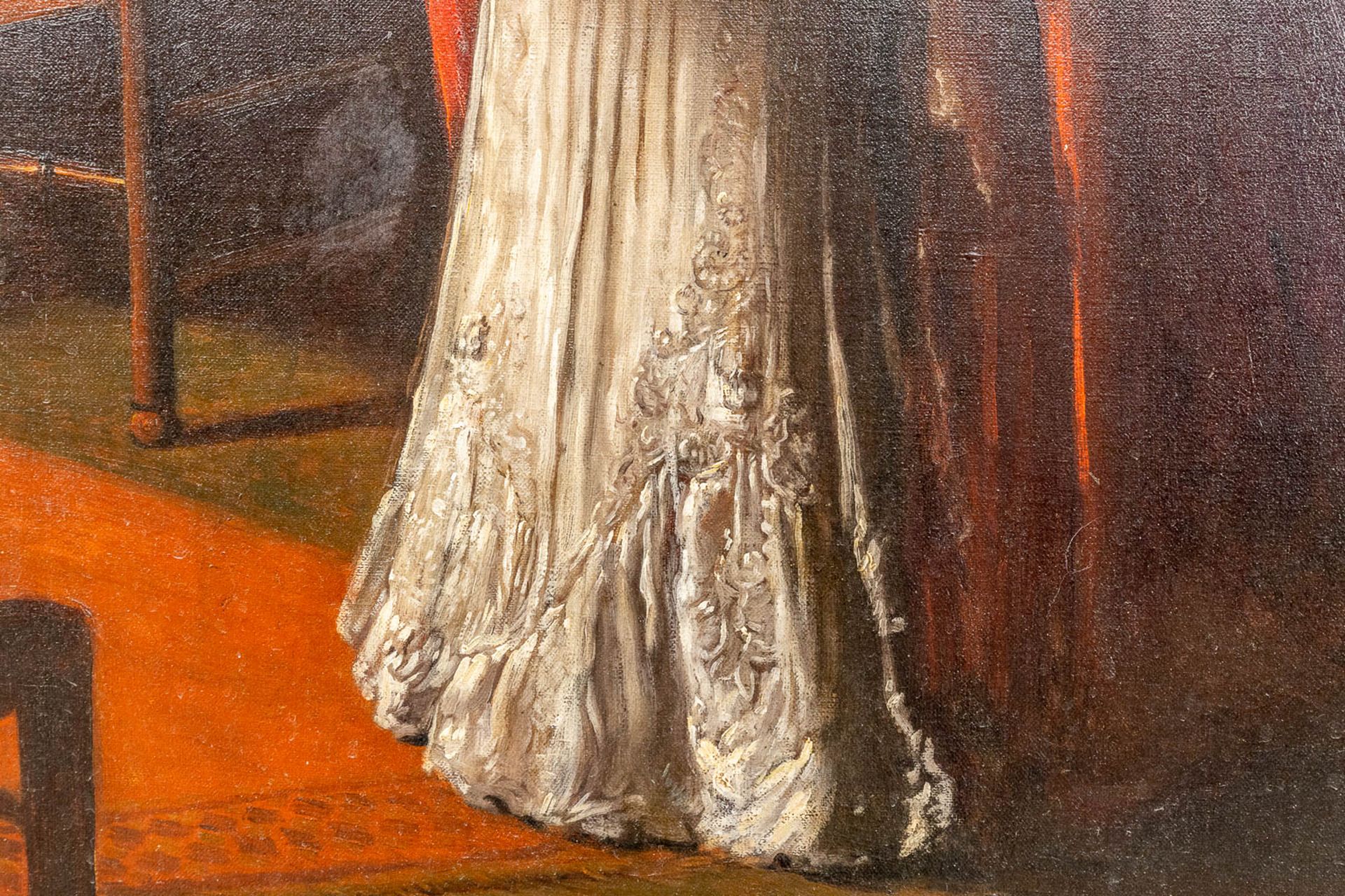 Charles VAN HAVERMAET (XIX-XX) 'Mourning' oil on canvas. (162 x 110cm) - Bild 11 aus 12
