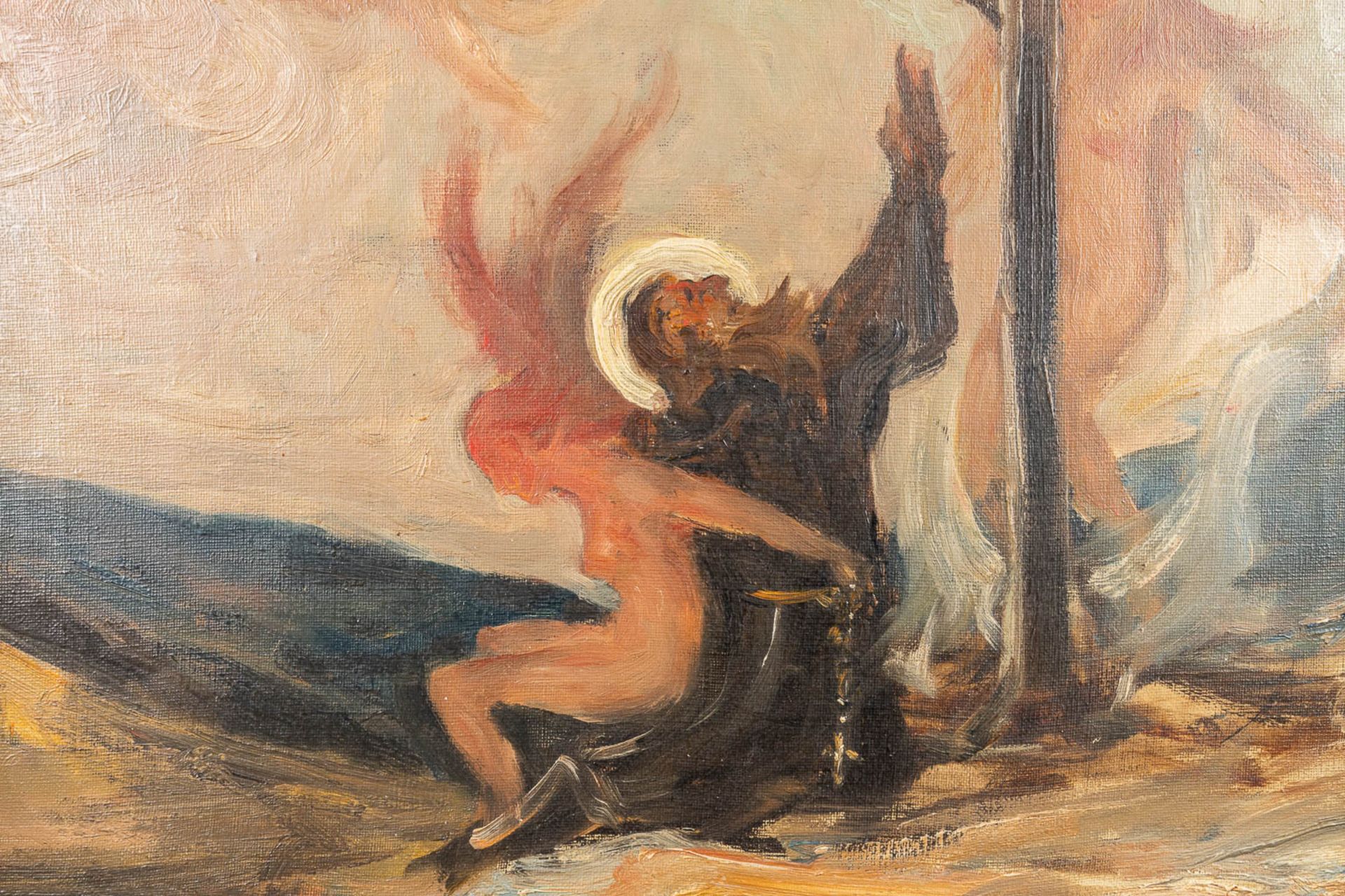 ArmandÊJAMAR (1870-1946) 'Tentation De Antoine' oil on canvas. 1949. (45 x 37cm) - Image 7 of 8
