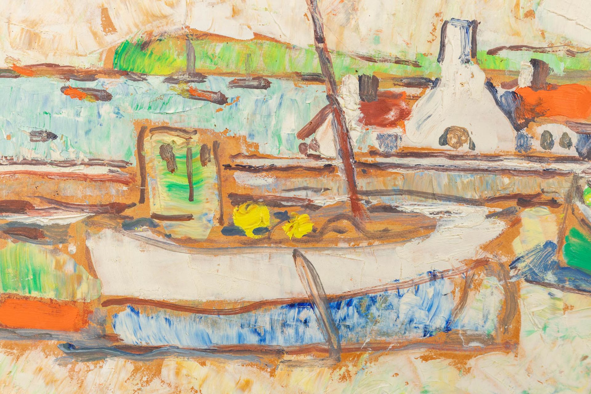 Alfons BLOMME (1889-1979) 'The Dry Dock' oil on panel. (50 x 32cm) - Image 4 of 6