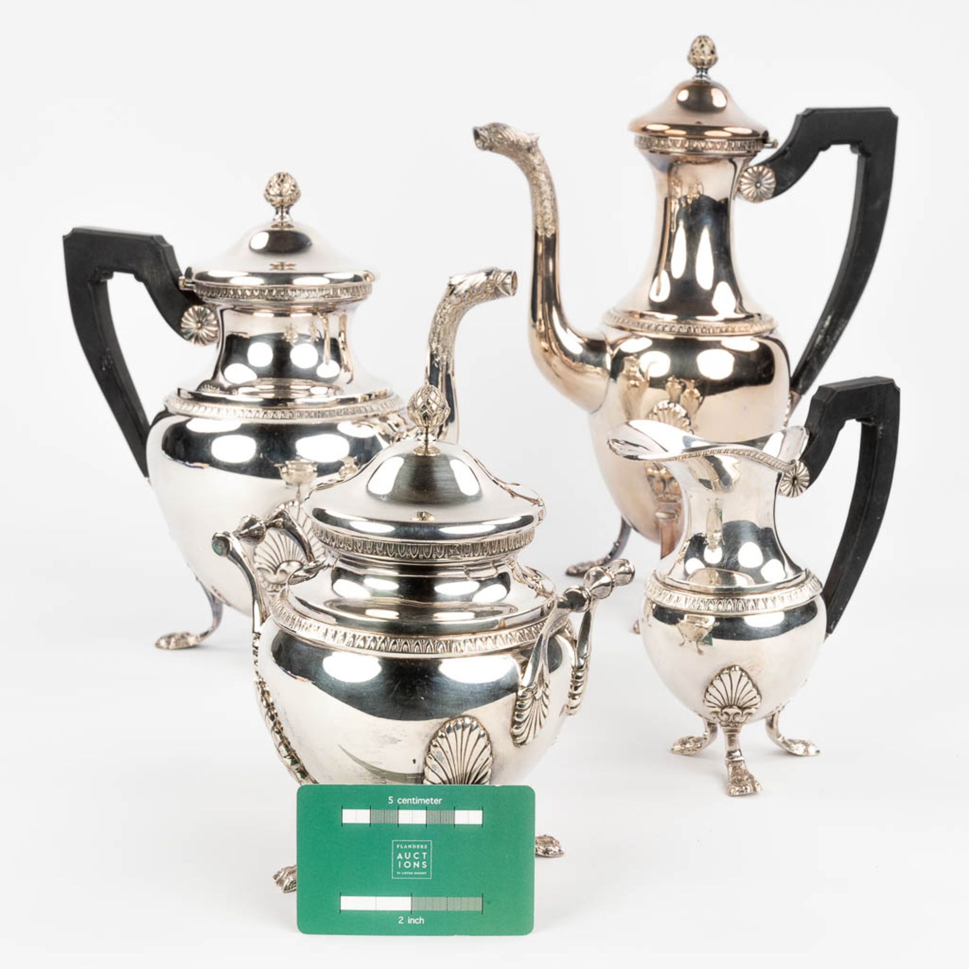 Mills Van Den Torren, a coffee and tea service made of silver-plated metal. (14,5 x 24 x 31cm) - Image 8 of 21