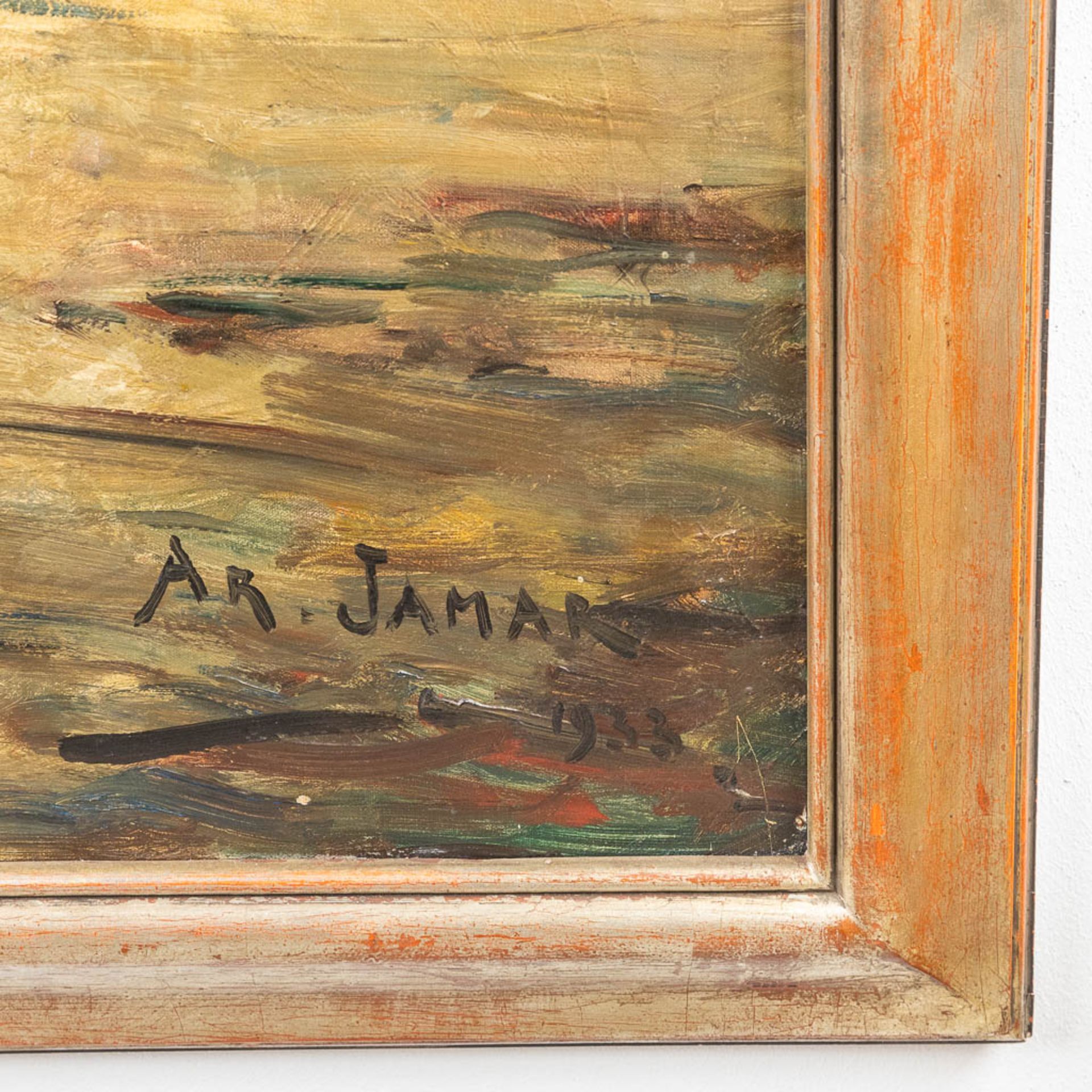 Armand JAMAR (1870-1946) 'Shipyard in London', oil on canvas. (80 x 100cm) - Image 3 of 8