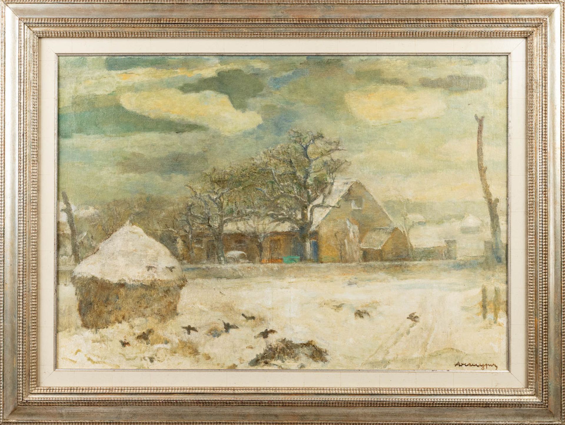 Alfons DE CUYPER (1887-1950) 'Snow Landscape' a painting, oil on canvas. (100 x 70cm) - Image 3 of 7
