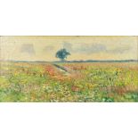 Edmond VERSTRAETEN (1870-1956)(attr.) 'Lonely Tree' a landscape, oil on canvas. (50 x 25cm)