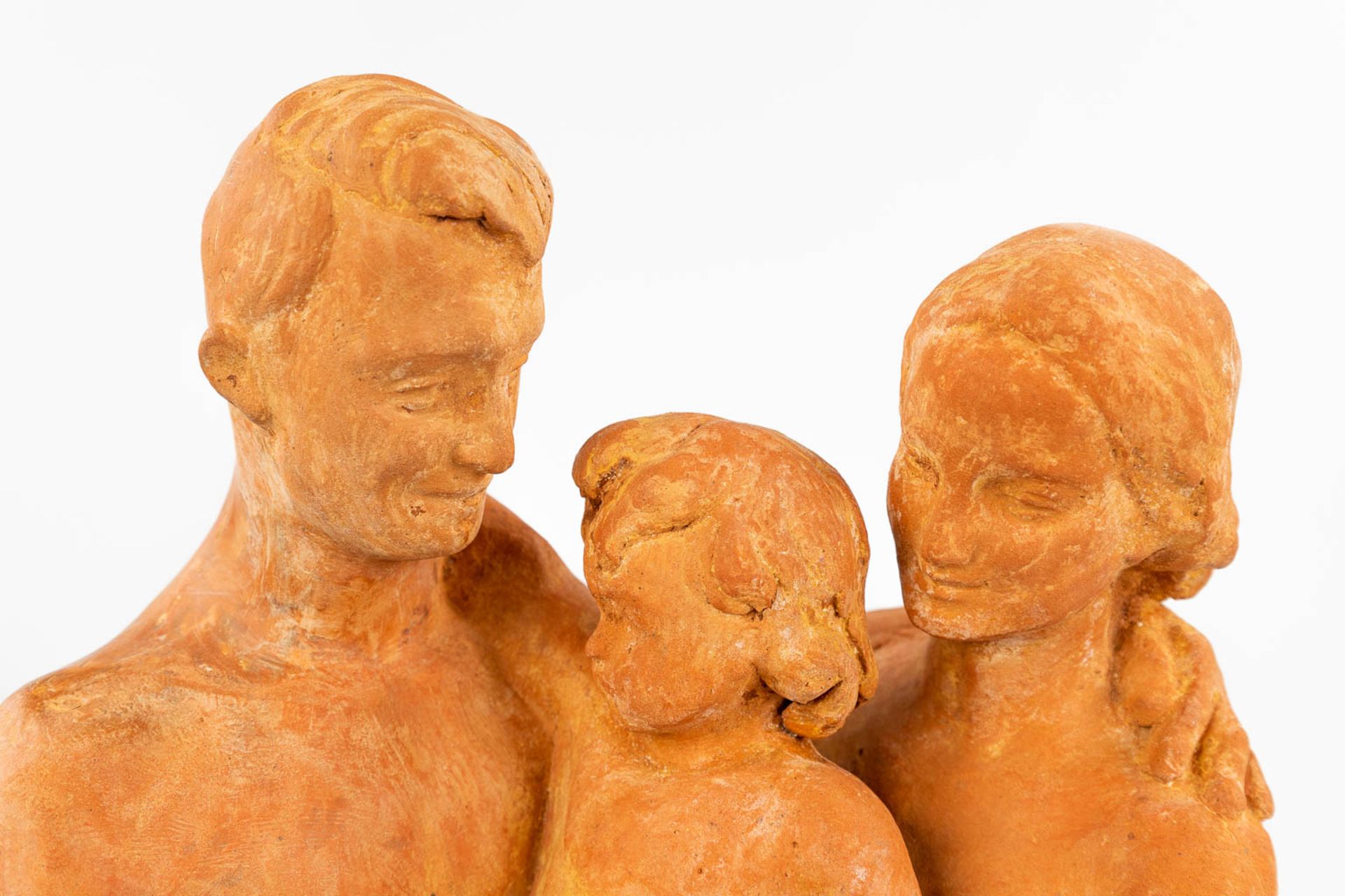 Achille LEYS (1873-1953) 'Family' a statue made of terracotta.Ê1946. (16 x 34 x 44cm) - Image 11 of 11