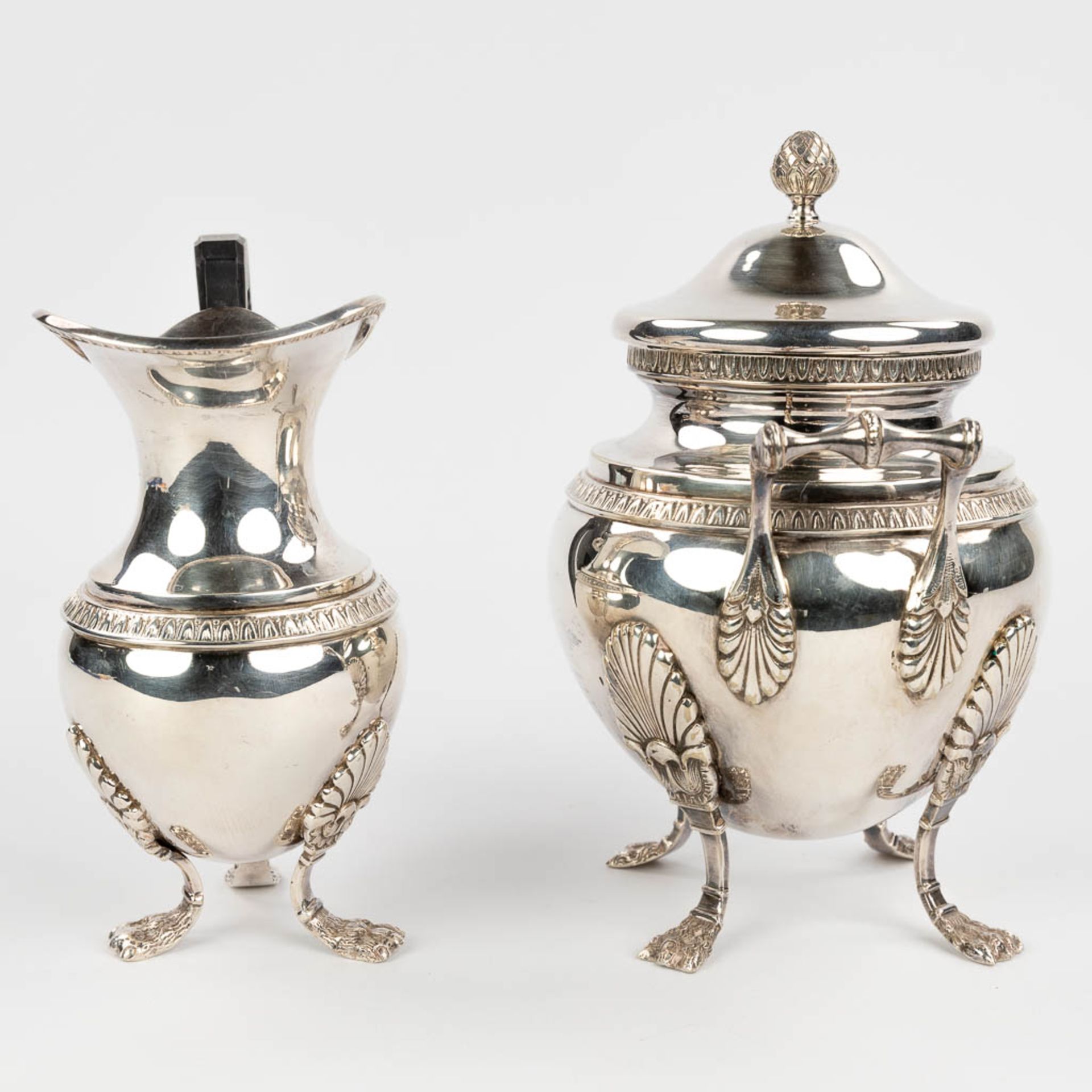 Mills Van Den Torren, a coffee and tea service made of silver-plated metal. (14,5 x 24 x 31cm) - Image 16 of 21