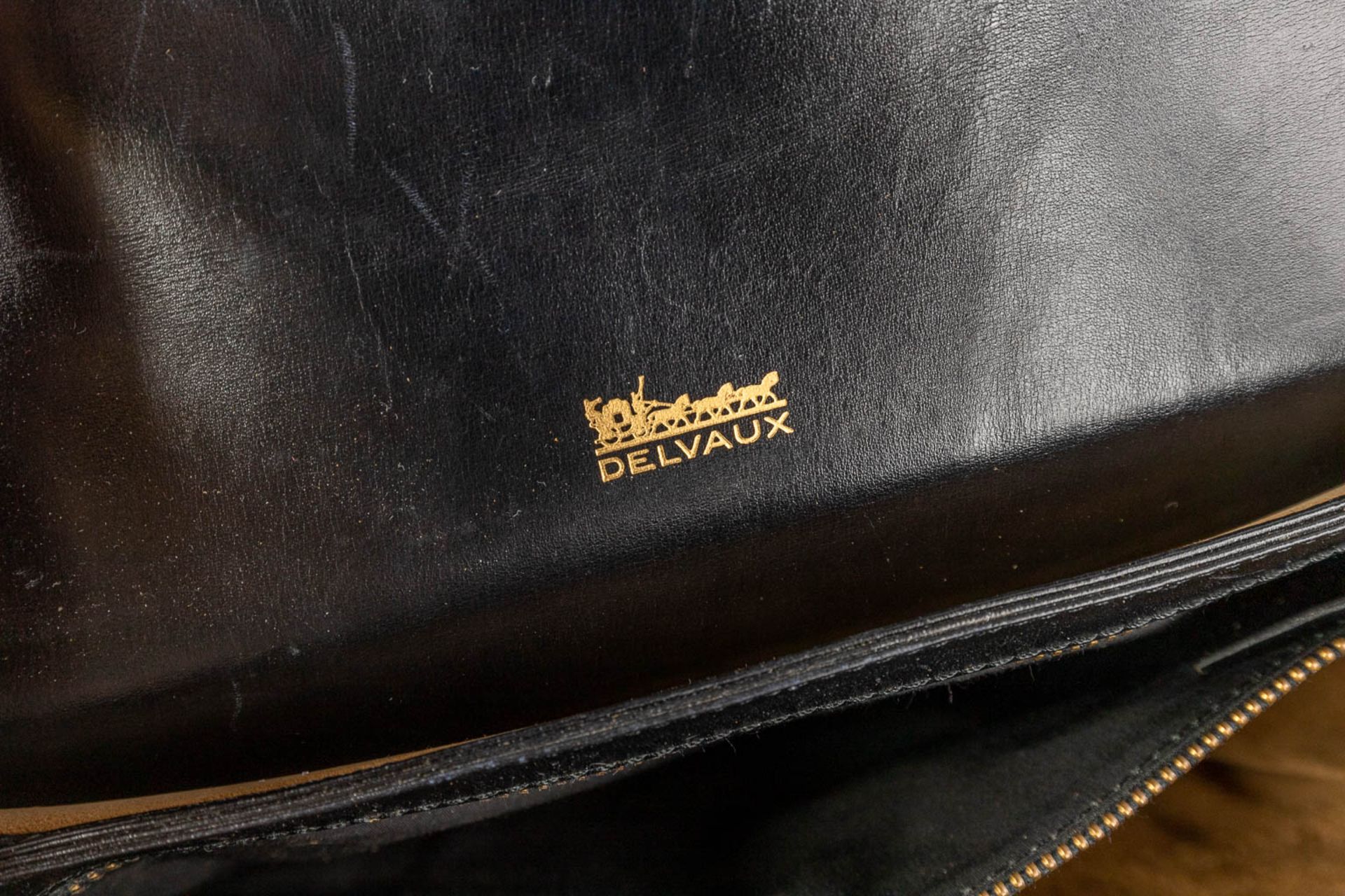 Delvaux, model Bourgogne a vintage handbag made of black leather with gold-plated hardware. (W:26 x - Image 17 of 17