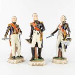 Dresden, a collection of 3 statues 'The Generals of Napoleon Bonaparte' (H:28,5 cm)