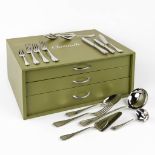 Christofle, model 'Albi' in an 'ambassador 125' case, a 124-piece flatware set, stainless steel. (L