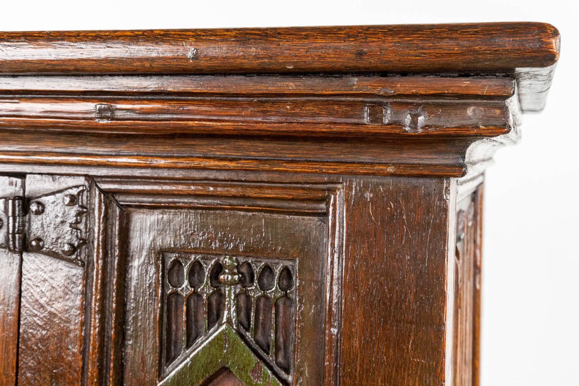 An antique cabinet made in Flemish Renaissance style. Late 17th early 18th C. (L:40 x W:83 x H:118 - Bild 12 aus 15