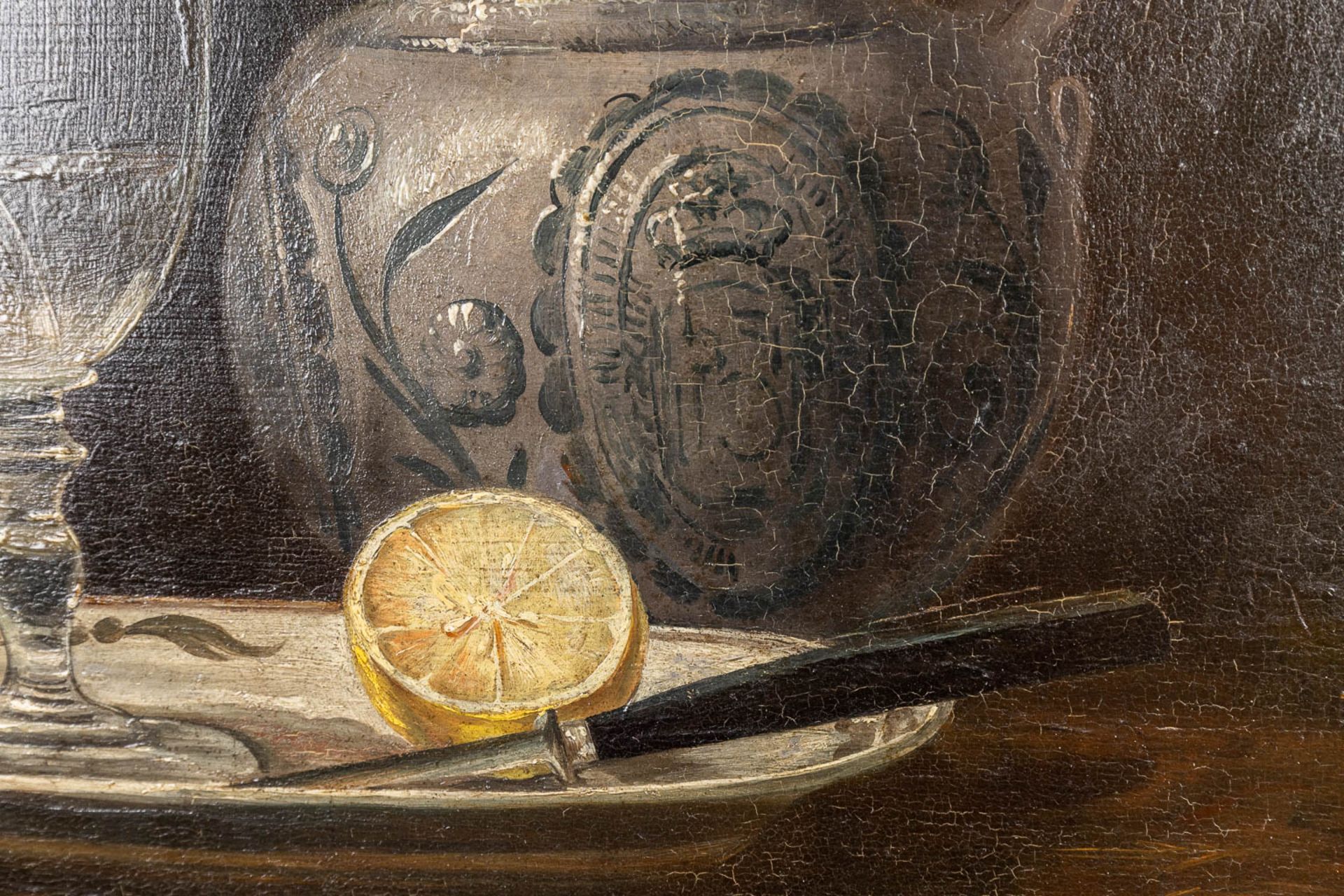 An antique still life painting, oil on panel. Signed Kerwijn 1876. (W:33 x H:42 cm) - Bild 6 aus 7