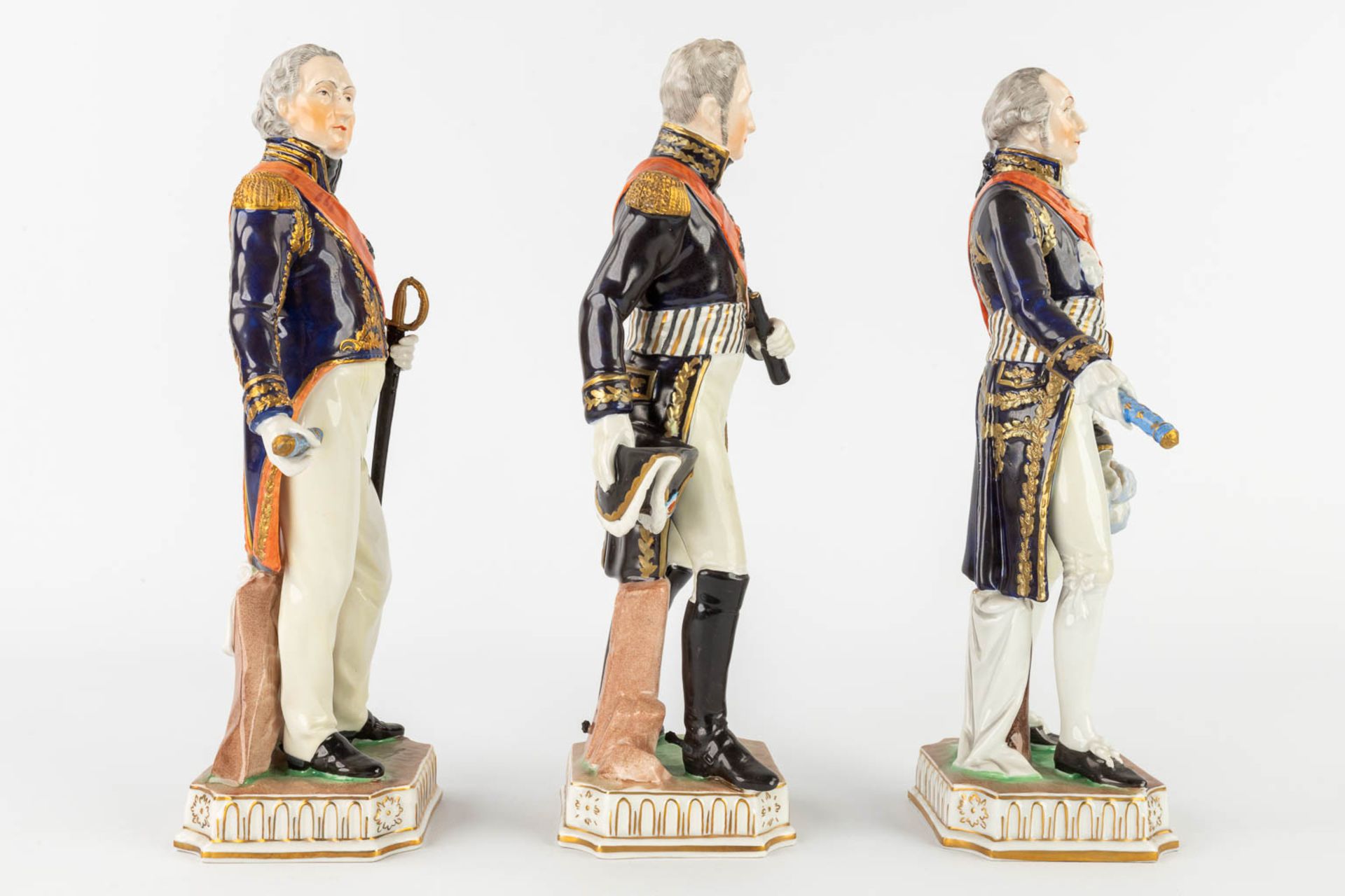 Dresden, a collection of 3 statues 'The Generals of Napoleon Bonaparte' (H:28,5 cm) - Image 4 of 16