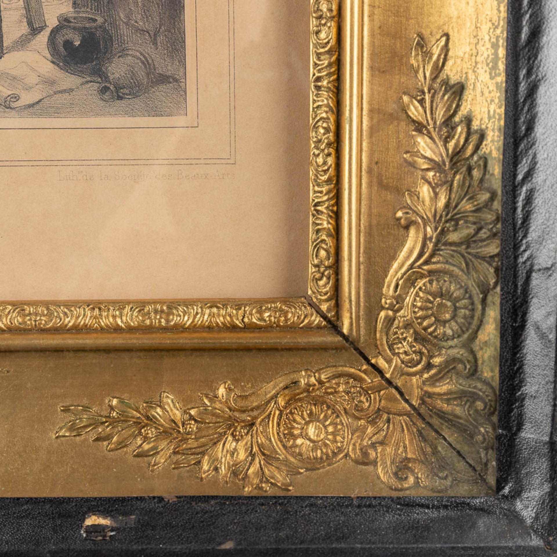 A pair of frames with lithographies, framed in an empire frame. 19th C. (W:59 x H:49 cm) - Bild 17 aus 21